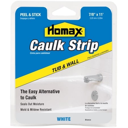 Homax .88 in. White Tub & Wall Caulk Strip HO310373